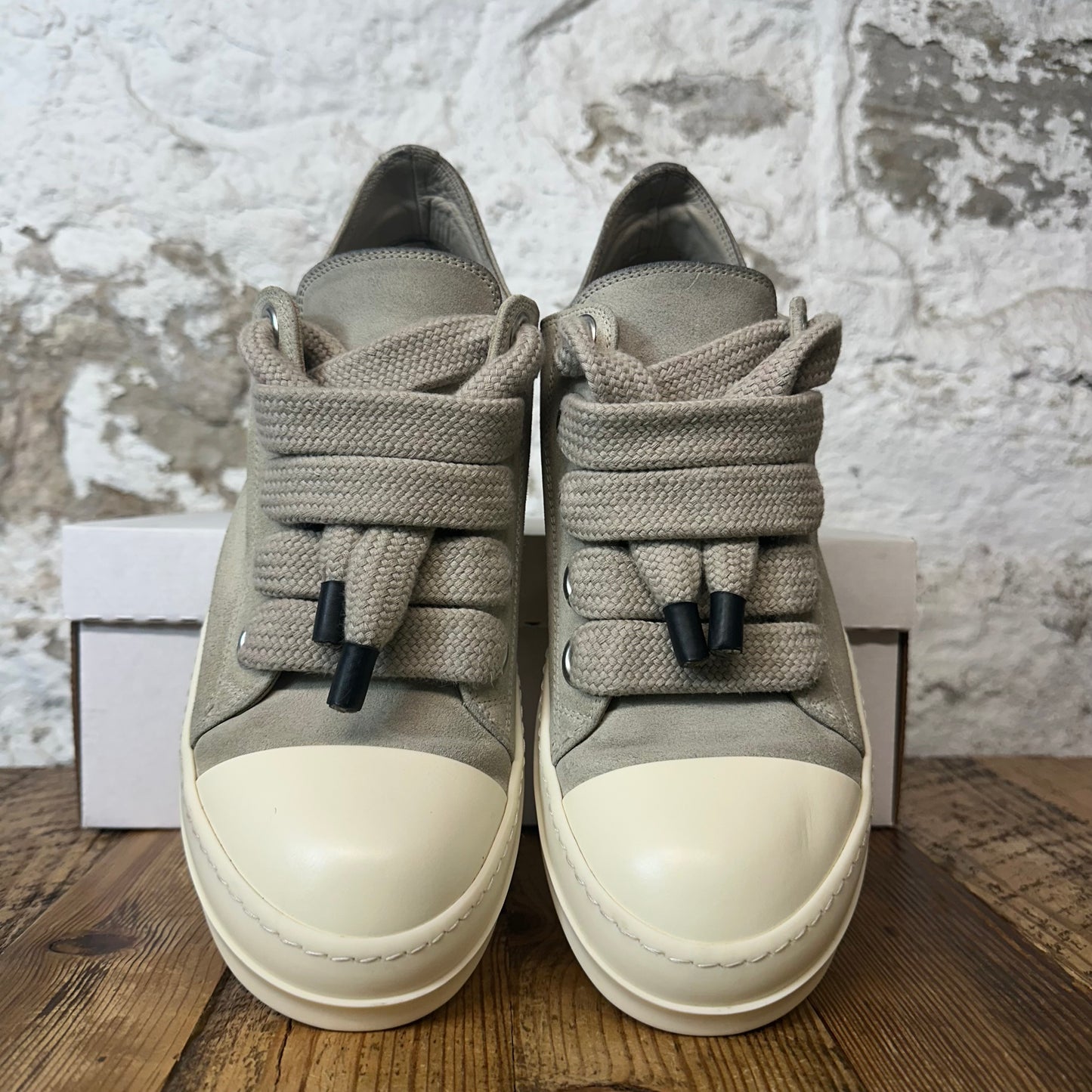 Rick Owens Jumbo Lace Grey Suede Milk Sneaker Sz 9 (42)