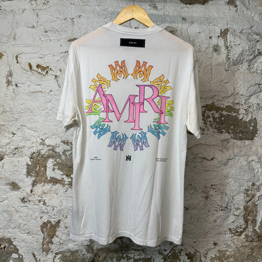 Amiri Multicolor MA Circle Logo T-shirt White Sz M