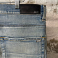 Amiri MX1 Blue Suede Blue Denim Jeans Sz 34