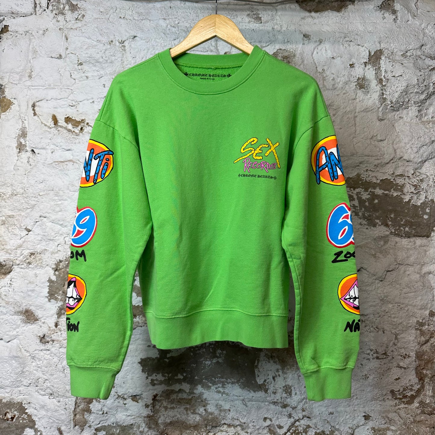 Chrome Hearts Matty Boy Sex Records Crewneck Green Sz M