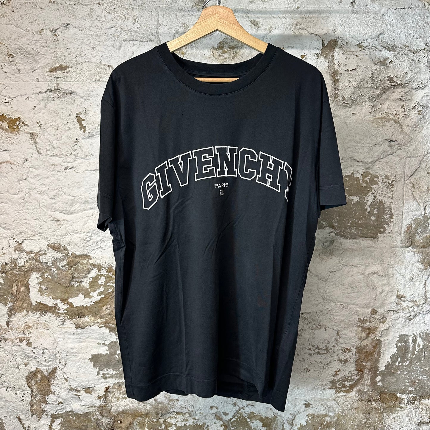 Givenchy Spellout Paris Black T-Shirt Sz L