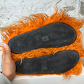 Marni Fussbett Sabot Orange Fur Mule Sz 10 (43)