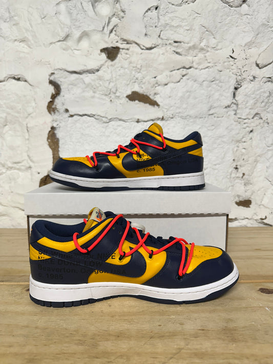 Nike Dunk Low Off White Blue Yellow Sz 9
