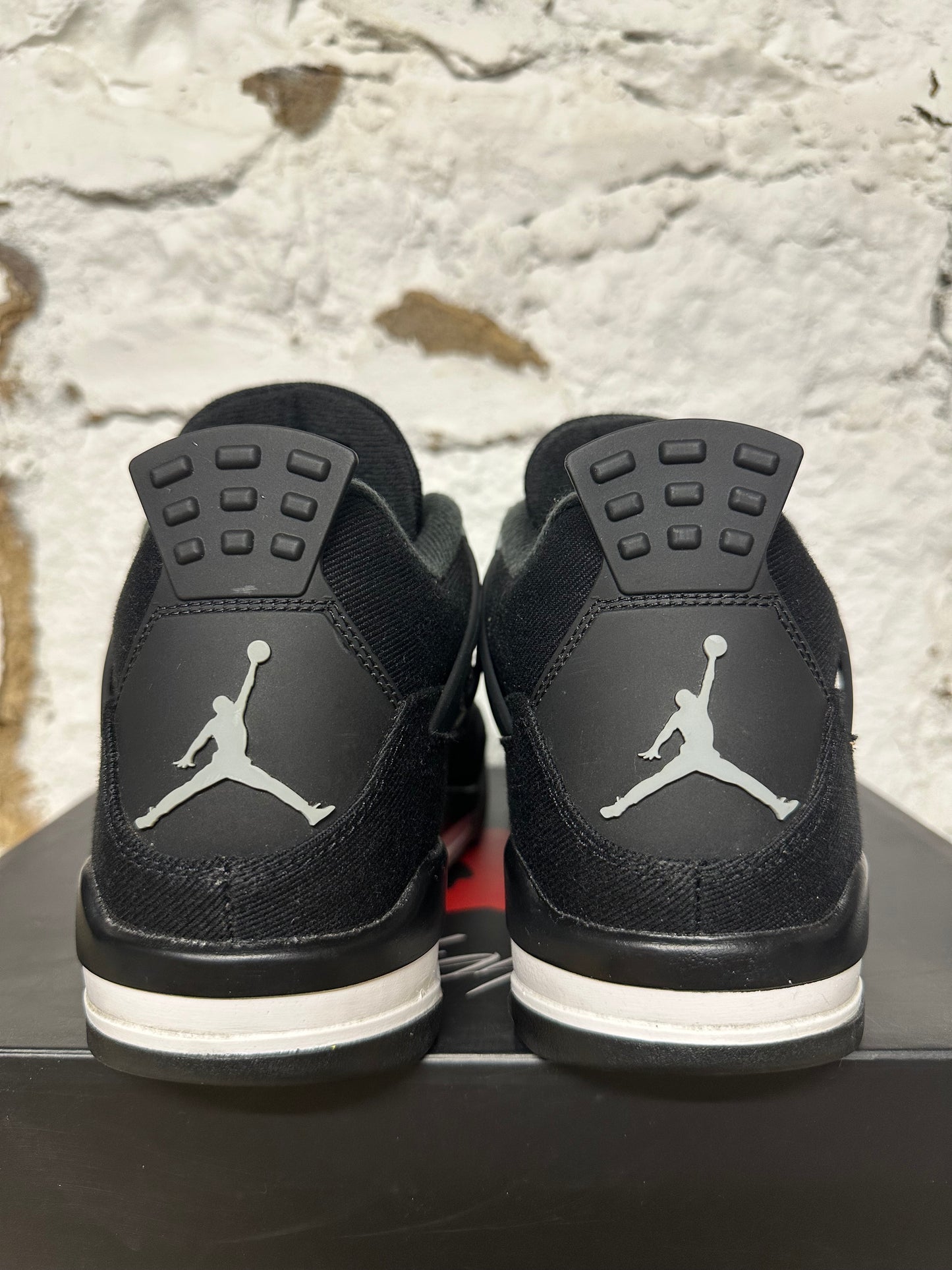 Air Jordan 4 Black Canvas Sz 9.5