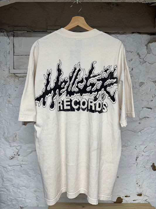 Hellstar Pink Logo Cream T-Shirt Sz XL