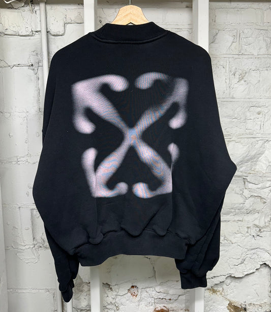Off-White Faded Pink Arrow Black Crewneck Sz XS