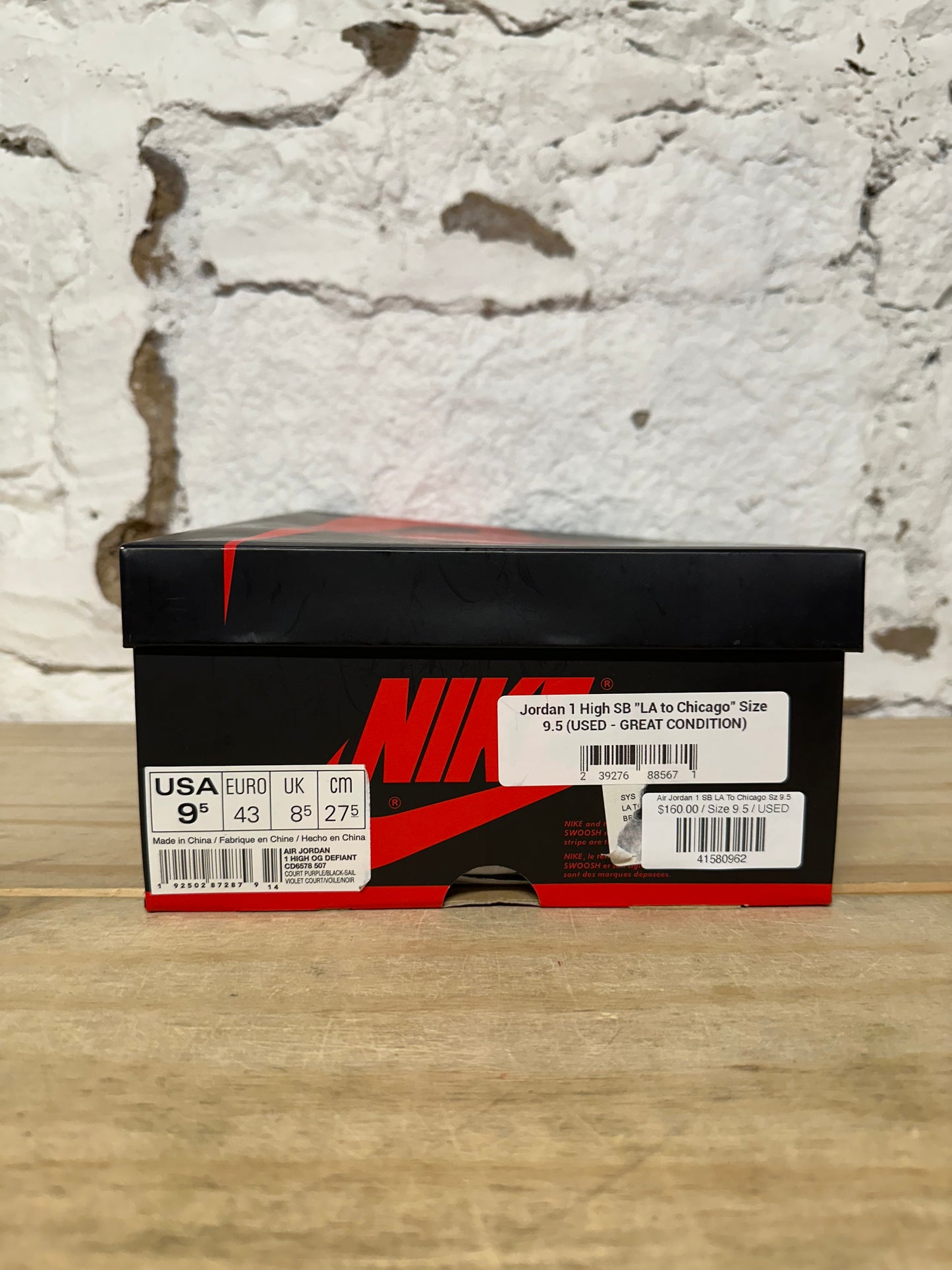 Air Jordan 1 SB High  LA To Chicago Sz 9.5