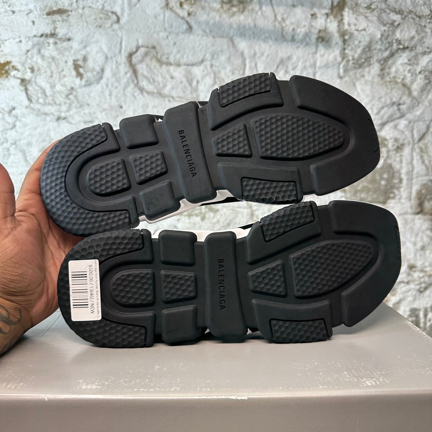 Balenciaga Sock Runner Black White Graffiti Sneaker DS