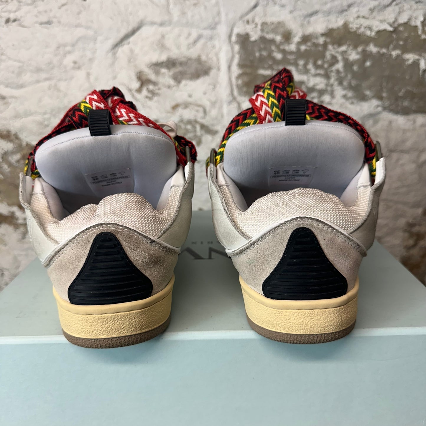 Lanvin Curb Multicolor Lace Grey Sneaker Sz 7 (40)
