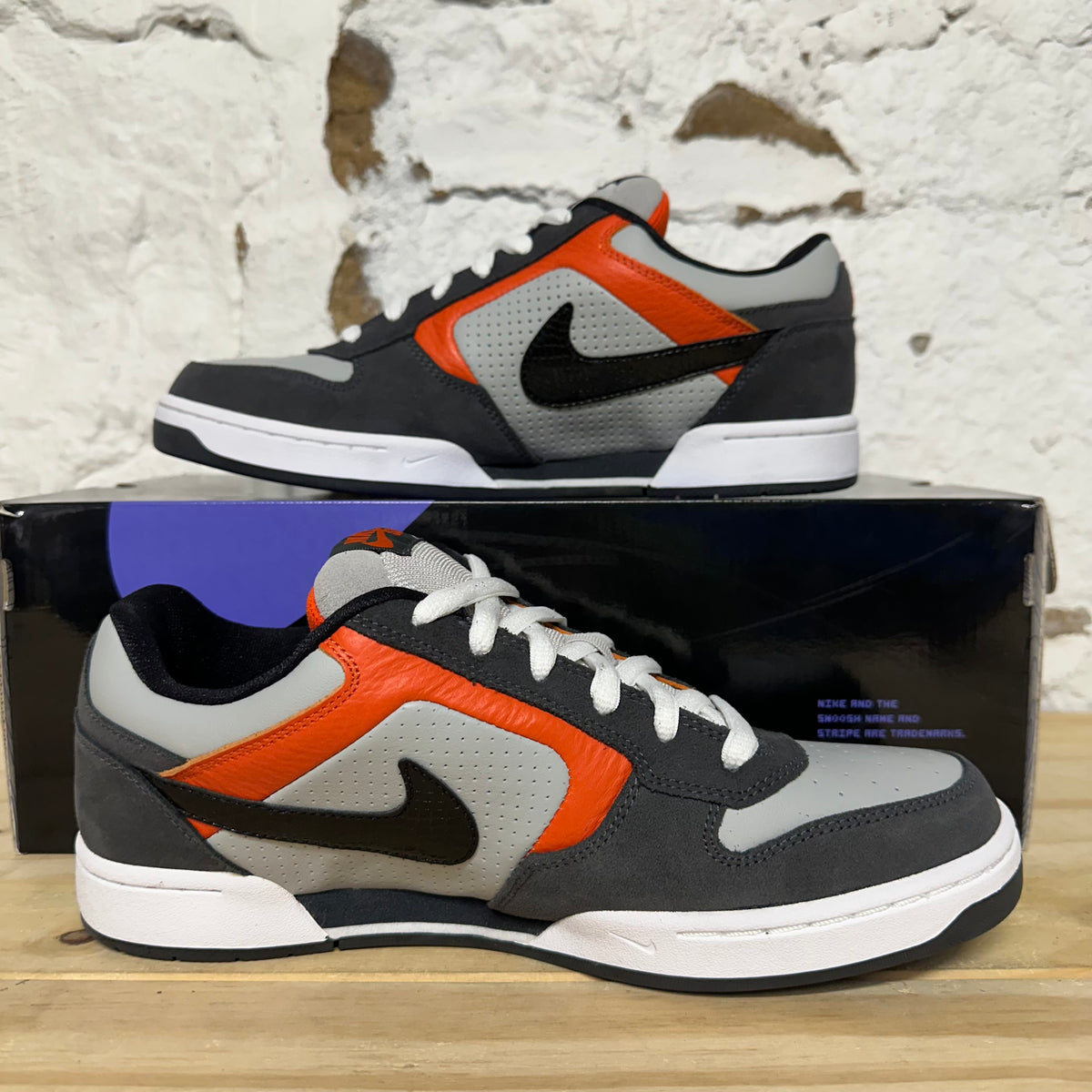 Nike SB Zoom Air Regime Grey Black Orange Sz 10 DS