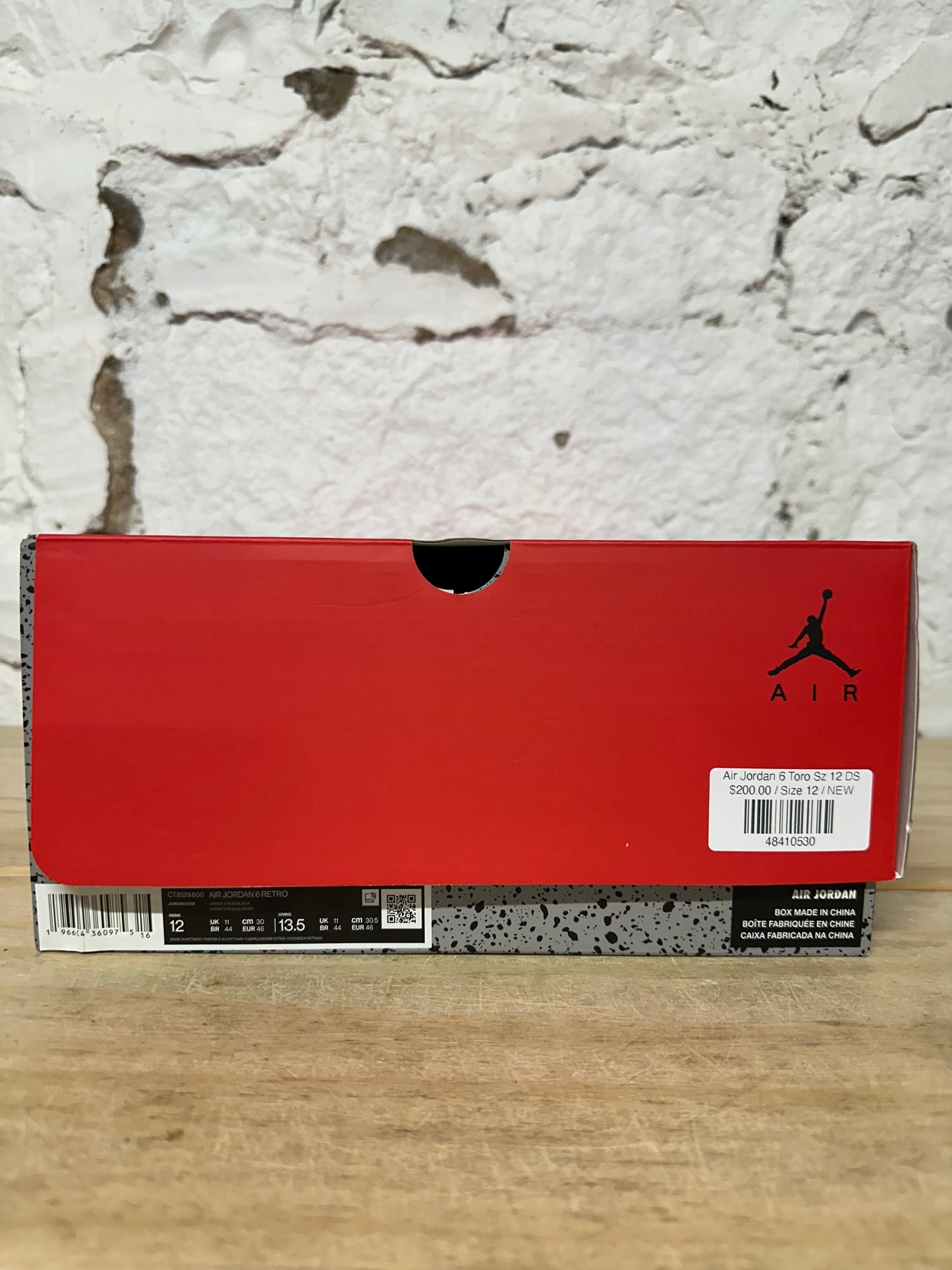Air Jordan 6 Toro Sz 12 DS