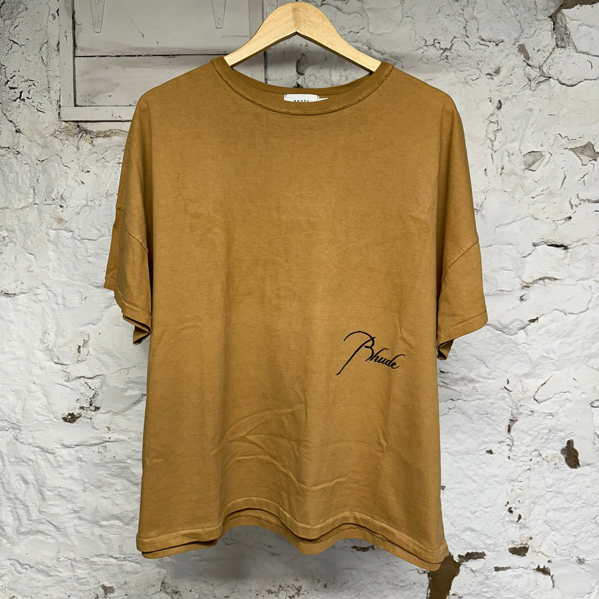Rhude Side Script Tan T-Shirt Sz M