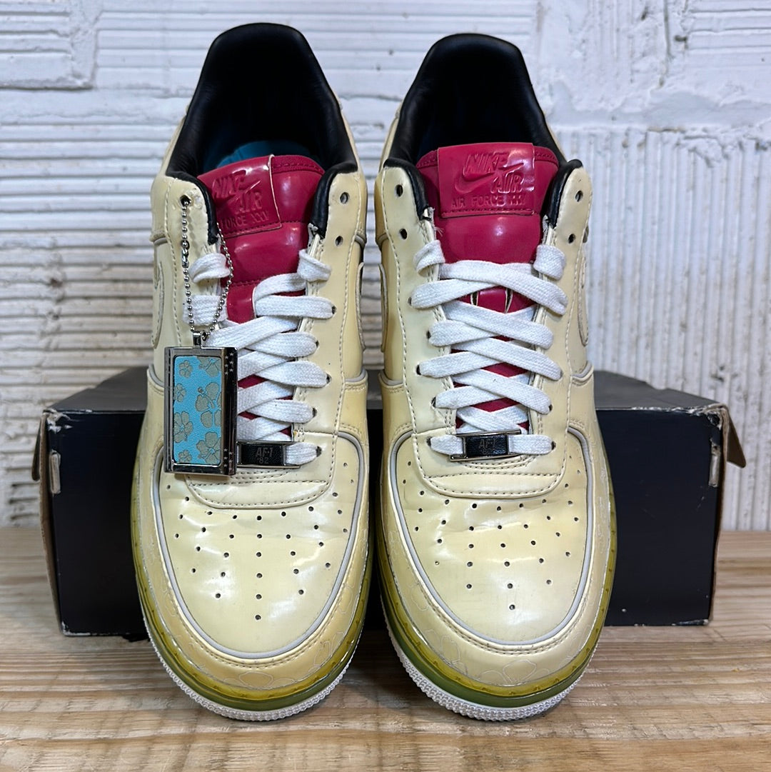 Nike Air Force 1 Low Supreme Max Air White Cerise Paradise Aqua Sz 9