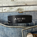 Amiri MX1 Green Suede Blue Denim Jeans Sz 34