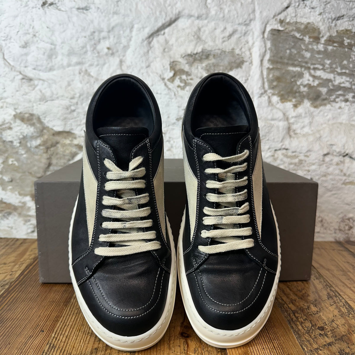 Rick Owens Vintage Black Leather Milk Sneaker Sz 8 (41)