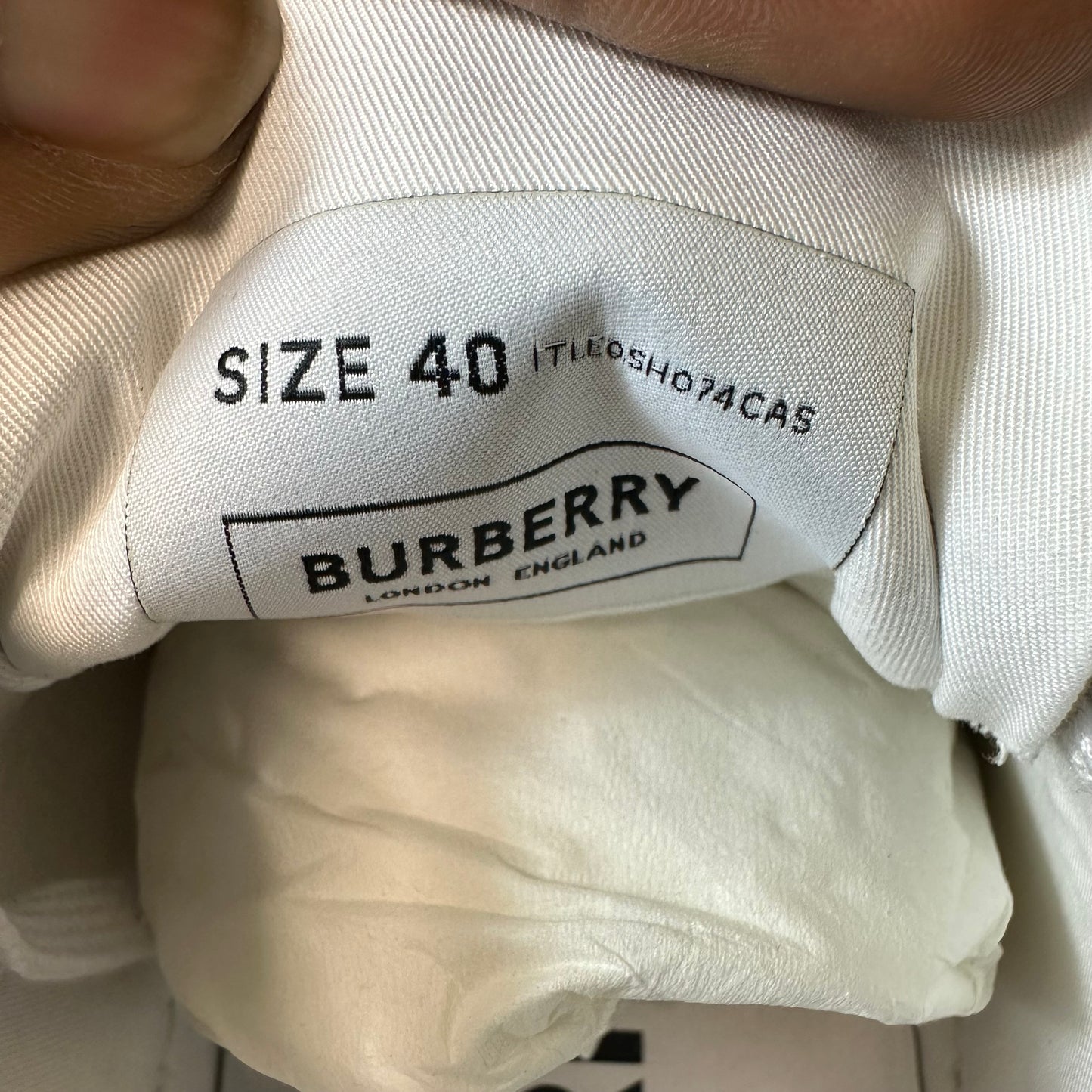 Burberry Jack Plaid White Sneaker Sz 7 (40)
