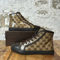 Gucci High Waxed GG Monogram Brown Sneaker Sz 4.5 (36)