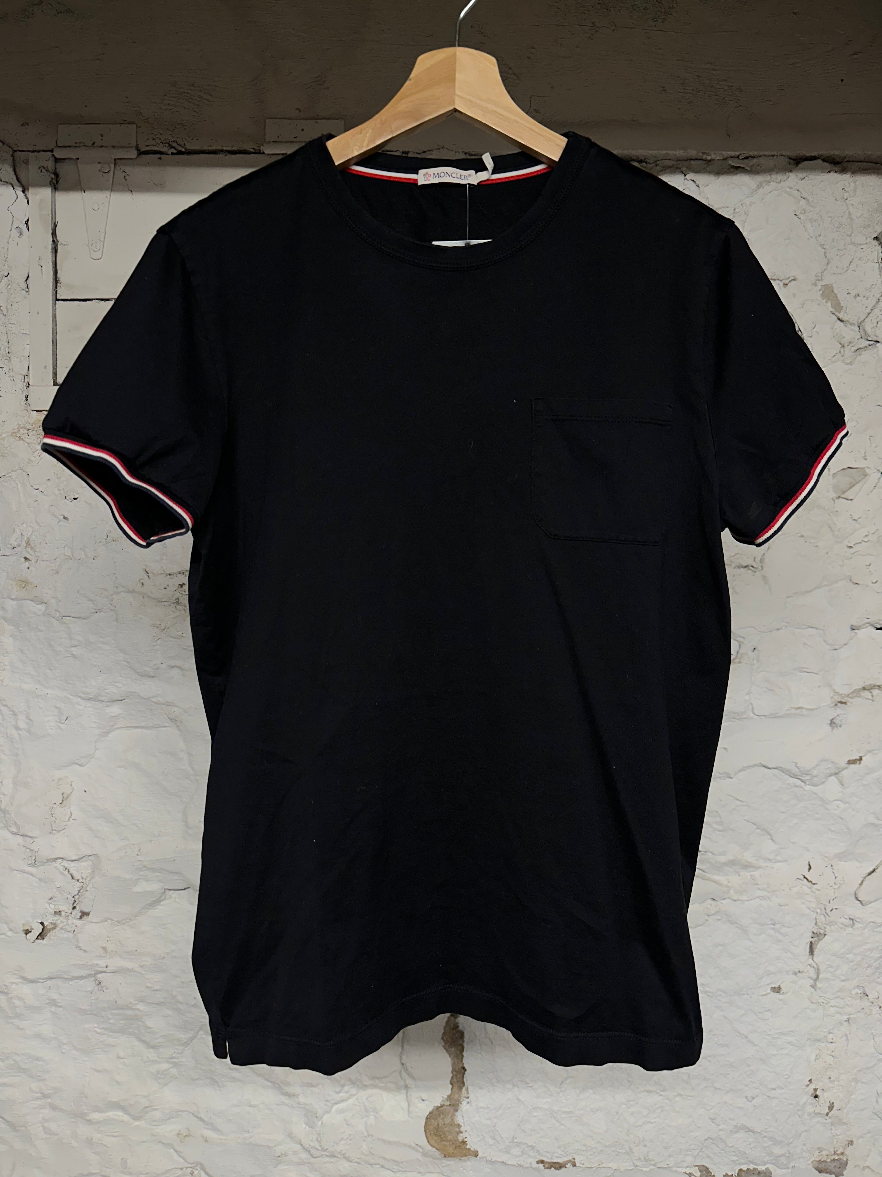 Moncler Black Pocket T-Shirt Sz M