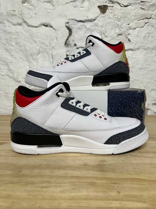 Air Jordan 3 Fire Red Denim Sz 12