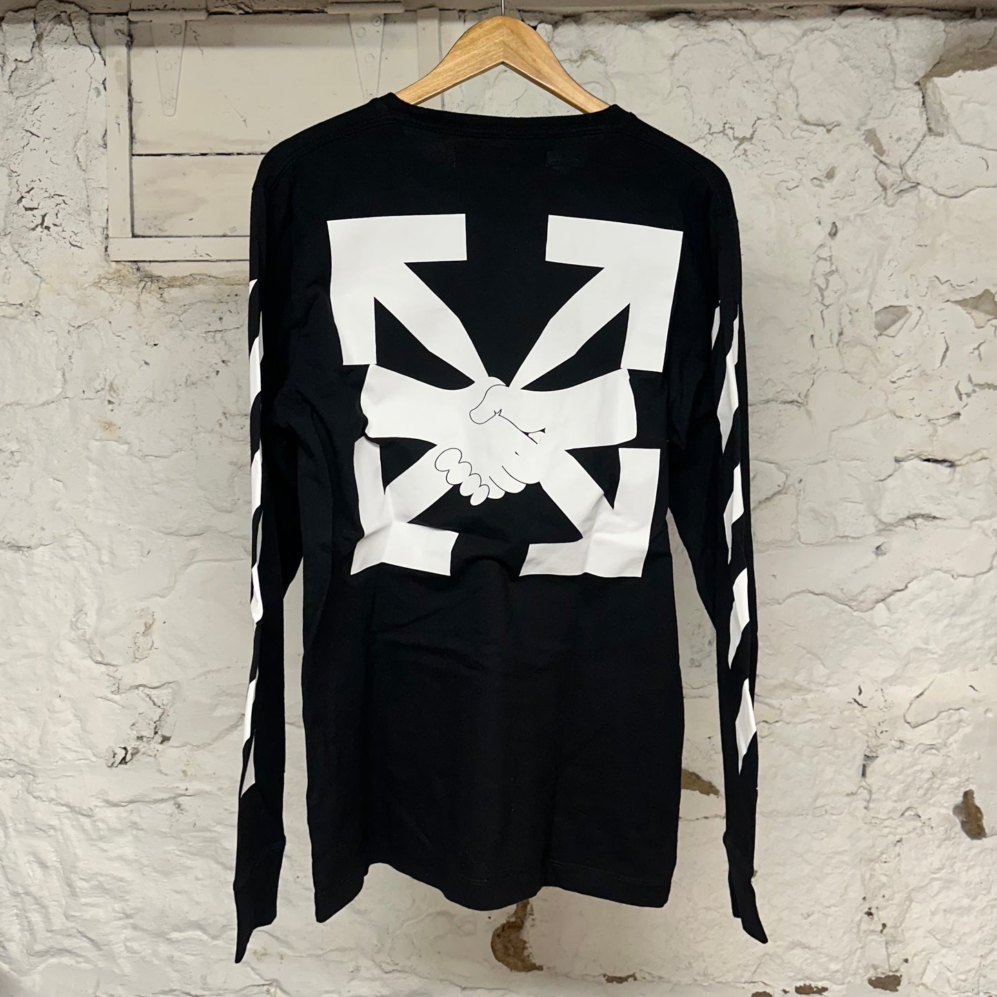 Off White Handshake L/S T-Shirt Black Sz L