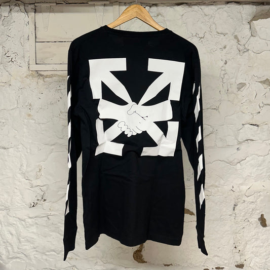 Off White Handshake L/S T-Shirt Black Sz L
