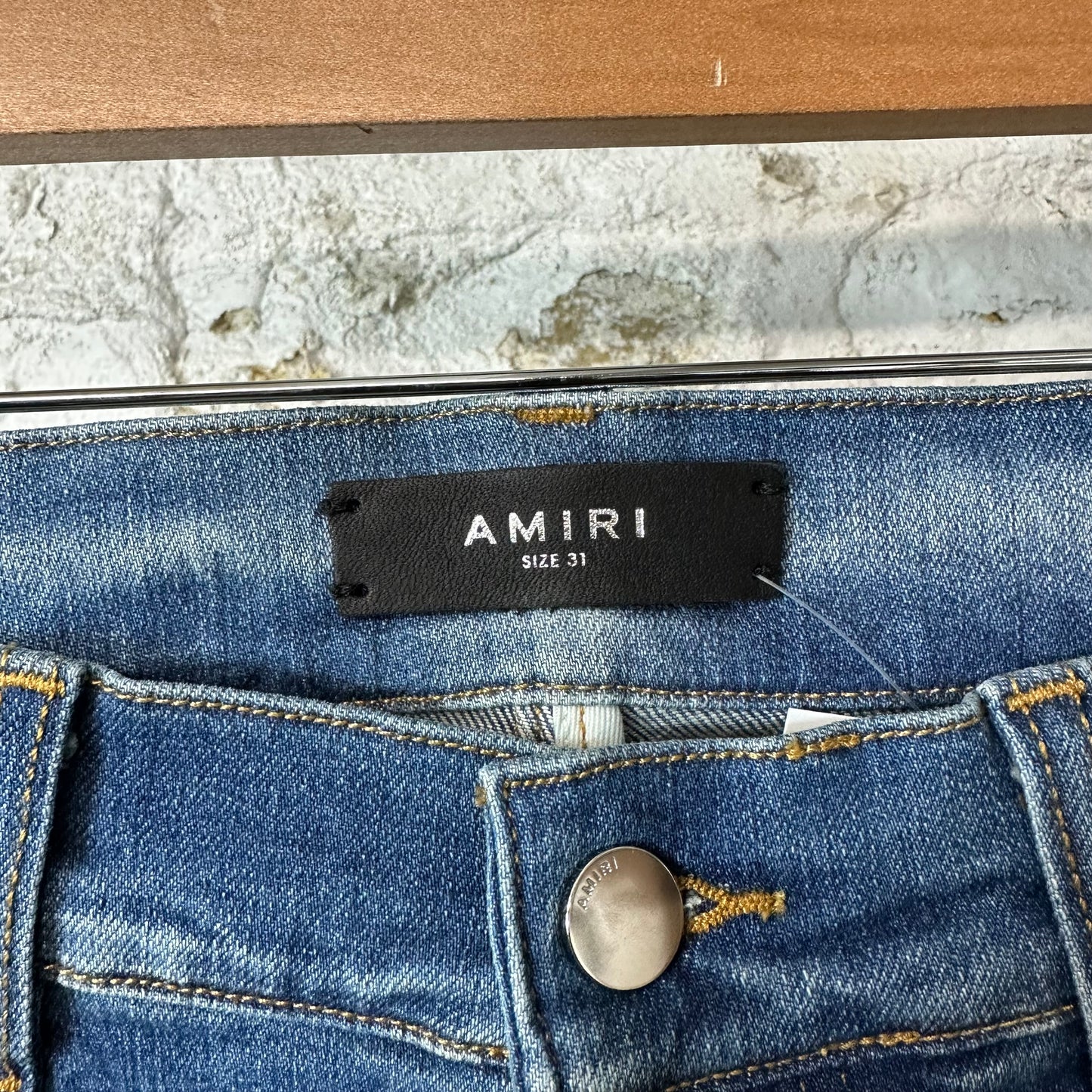 Amiri Plain Blue Honeycomb Denim Jeans Sz 31