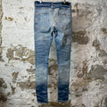 Amiri Paisley Core Logo Blue Denim Jeans Sz 30