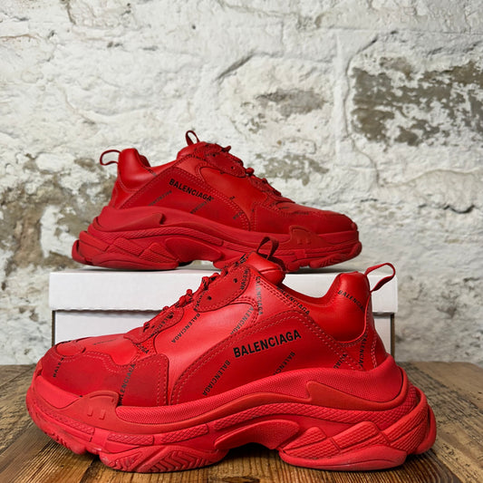 Balenciaga Triple S Black Spell Red Sneaker Sz 10 (43)