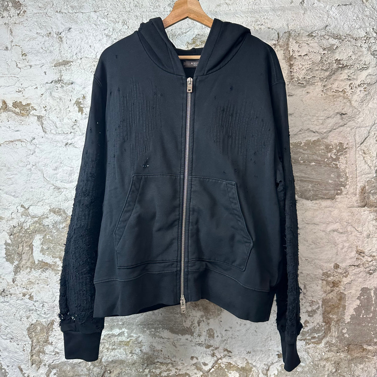 Amiri Shotgun Black Zip Up Hoodie Sz M