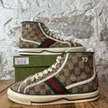 Gucci High Tennis 1977 Beige GG Monogram Sneaker Sz 6.5
