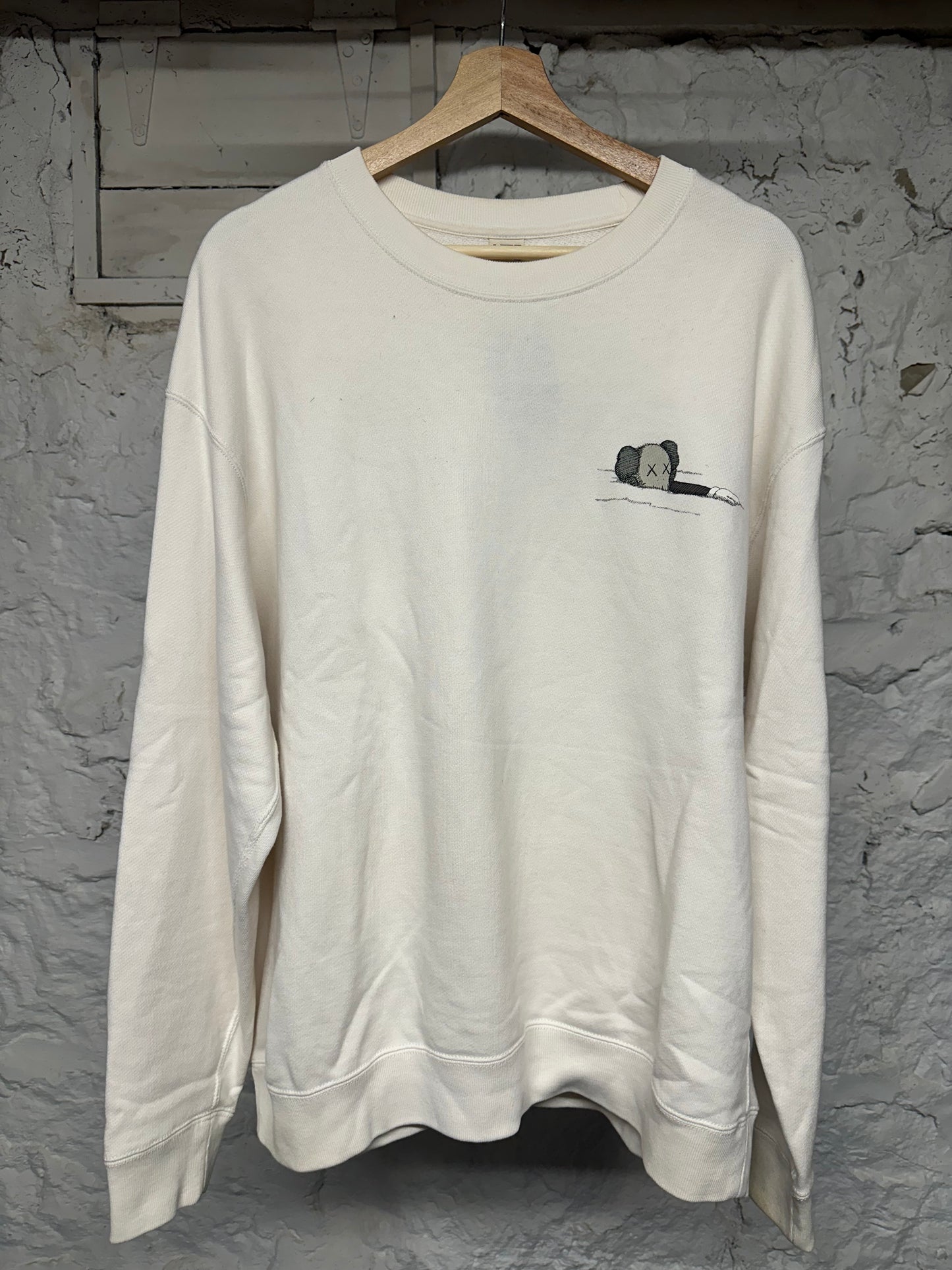 Kaws Swimming Logo Crewneck White Sz XL