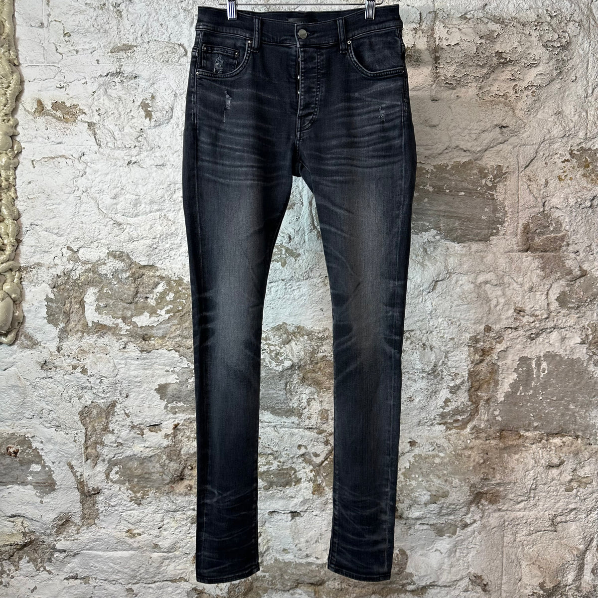 Amiri Plain Faded Black Denim Jeans Sz 30