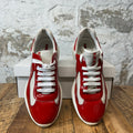 Prada Americas Cup Red Patent Grey White Sneaker Sz 7