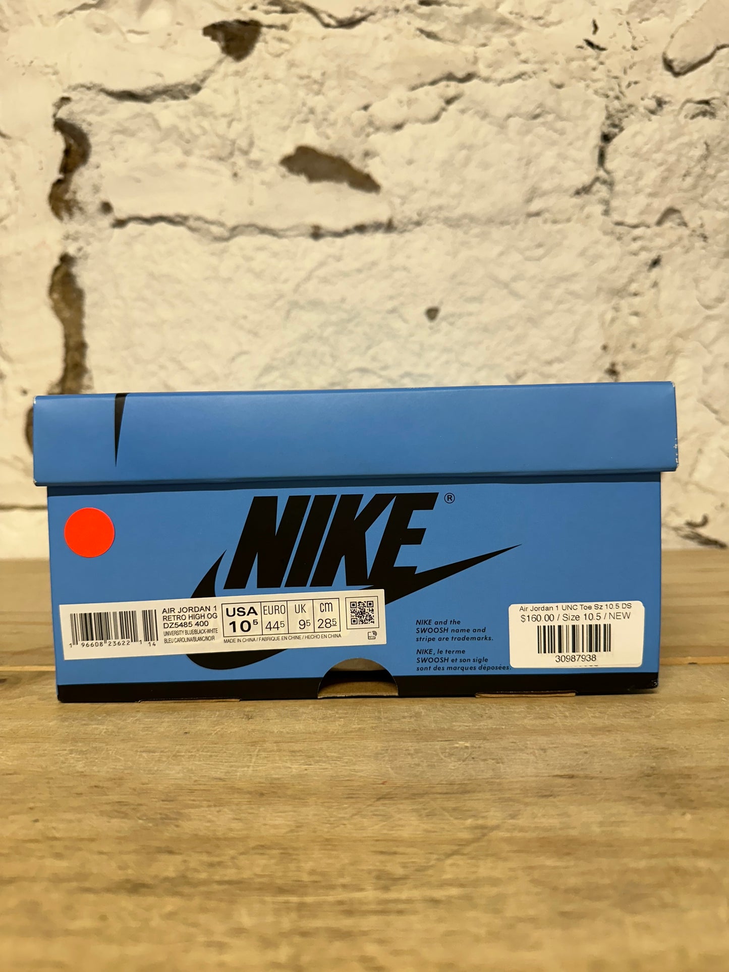 Air Jordan 1 UNC Toe Sz 10.5 DS