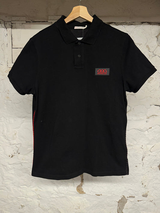 Moncler Red Black Polo Sz M