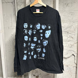 Supreme Faces Black Blue L/S T-Shirt Sz L