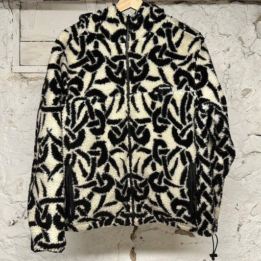 Supreme Reversible Celtic Knot Fleece Jacket Sz S