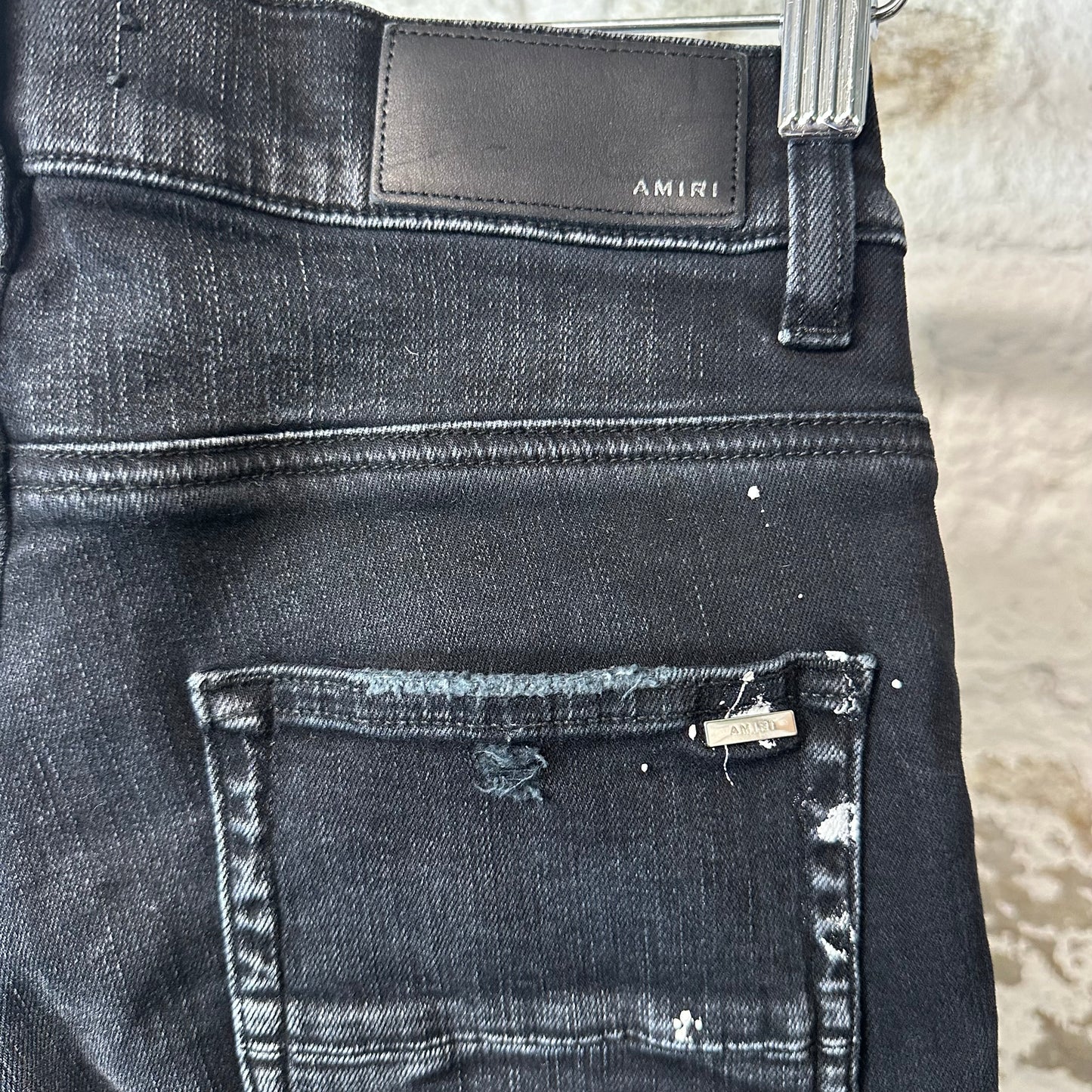 Amiri AM Drip Black Denim Jeans Sz 29