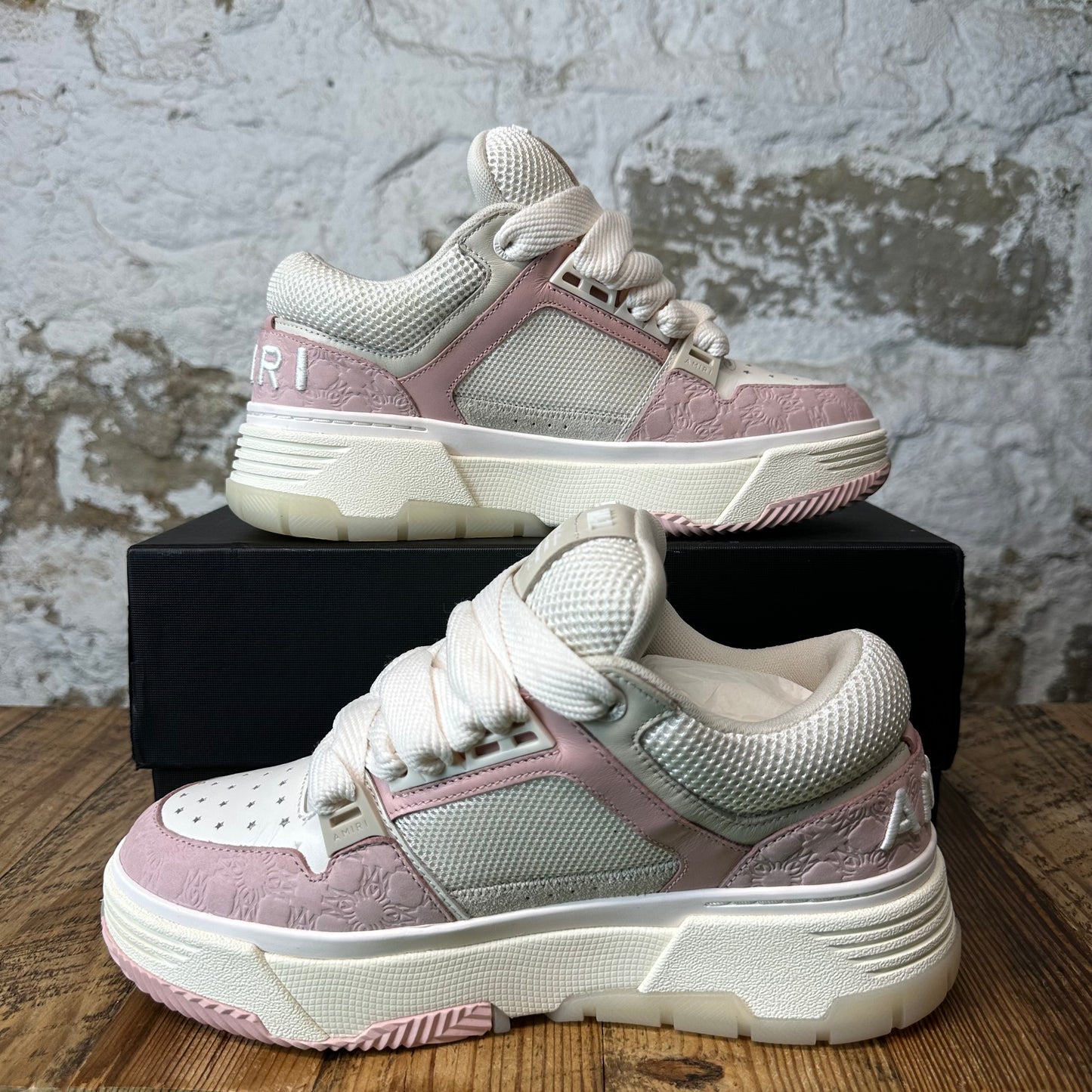 Amiri MA-1 Pink Paisley White Cream Sneaker Sz 7 (40)