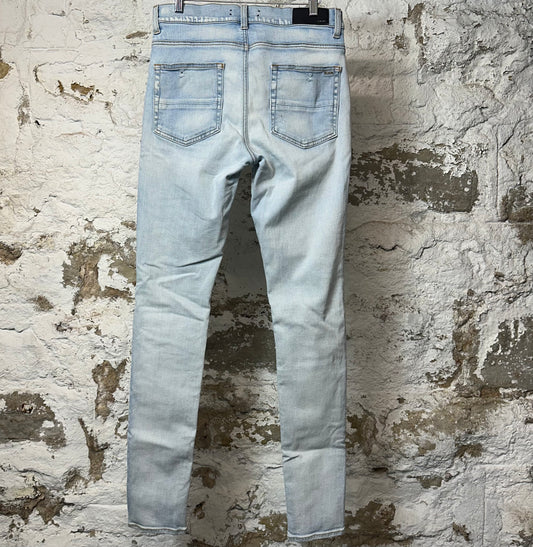Amiri MX1 Orange Tie Dye Light Blue Denim Jeans Sz 32