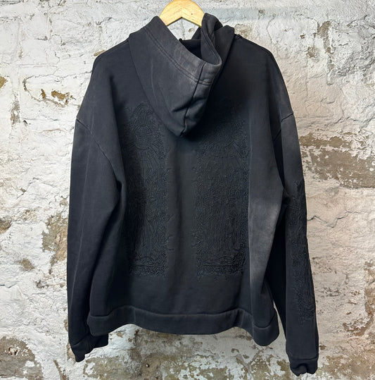 Who Decides War Stained Glass Black Hoodie Sz M