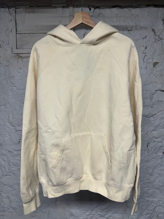 Essentials Back Logo Hoodie Cream Sz M