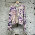 Vale Cheetah Camo Purple Zip Up Hoodie Sz M