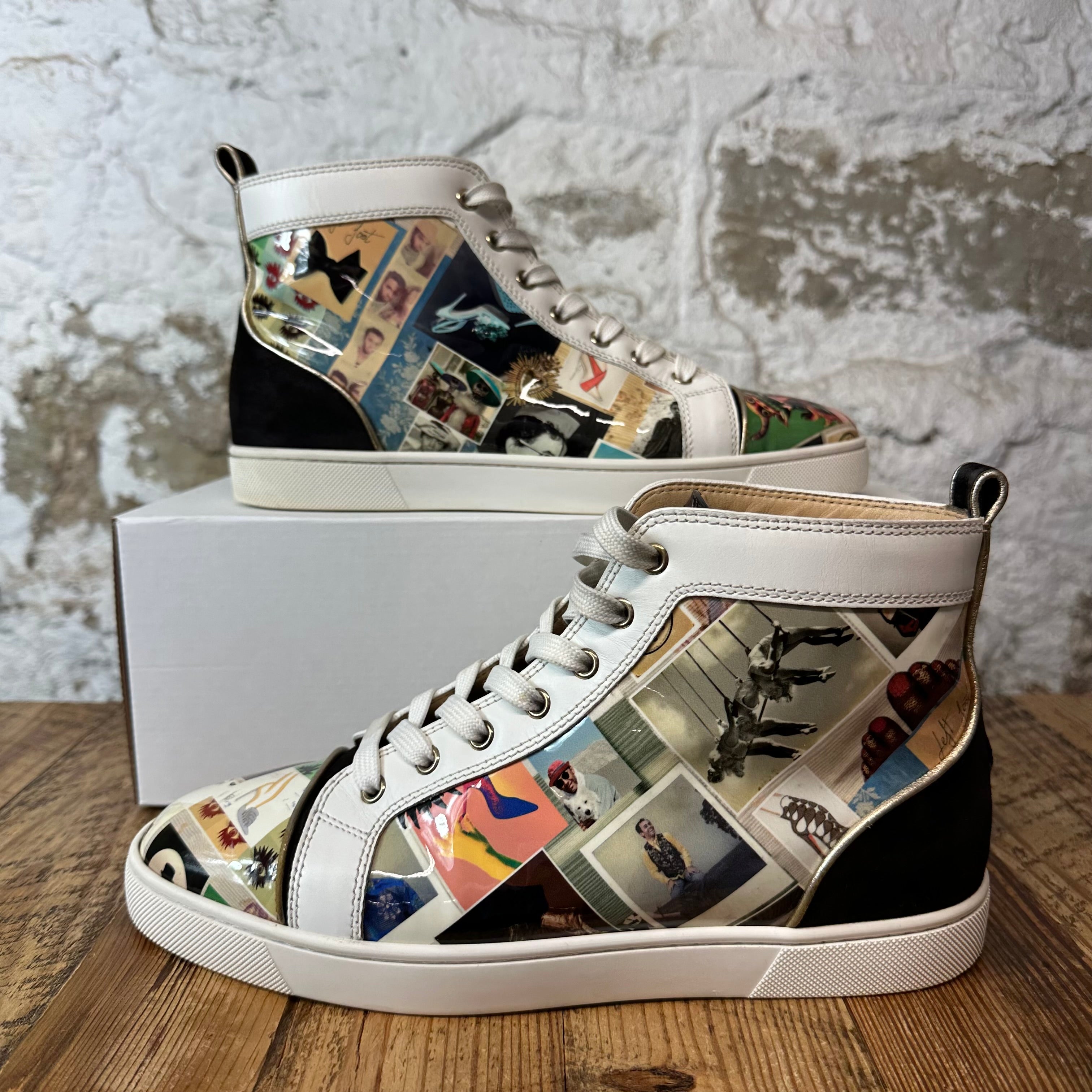 Christian Louboutin High Patent Print White Sneaker Sz 9.5 (42.5)