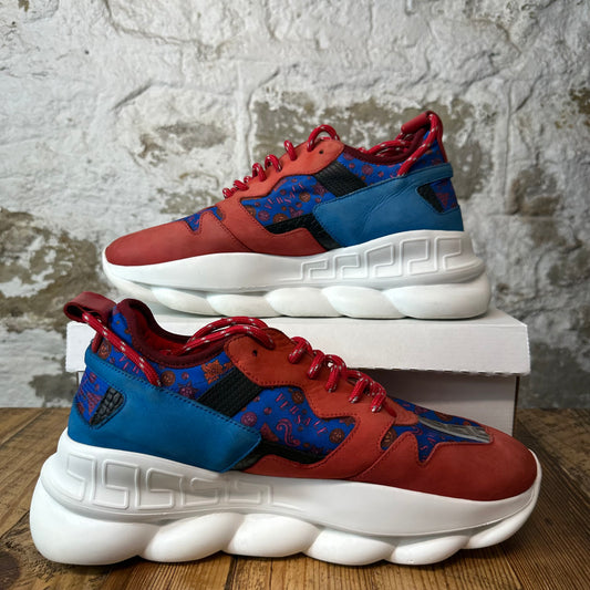 Versace Chain Reaction Red Blue White Sneaker Sz 12 (45)