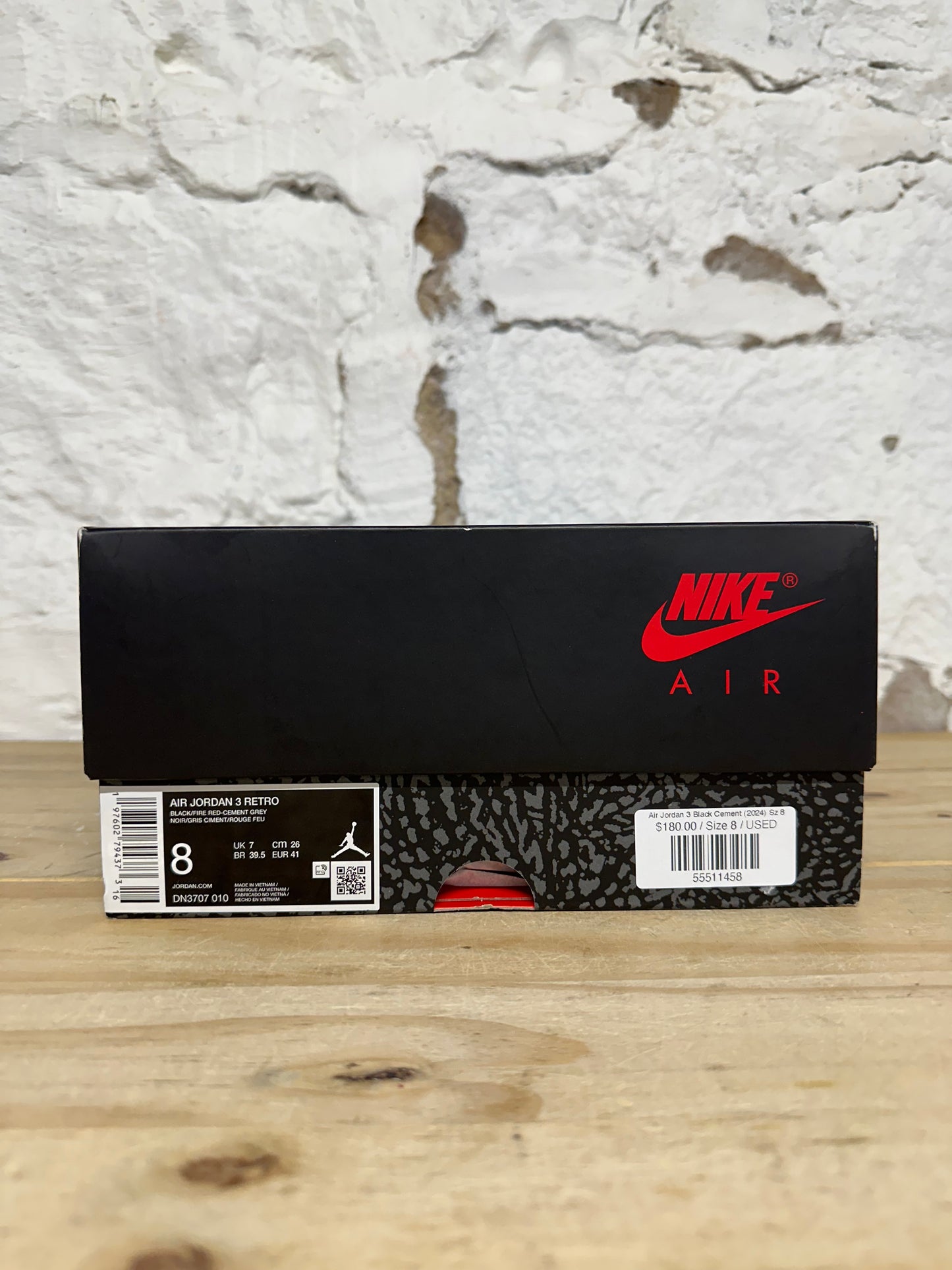 Air Jordan 3 Black Cement (2024) Sz 8