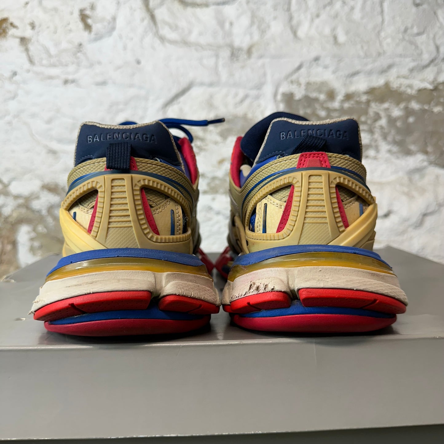 Balenciaga Track 2 Beige Blue Red Sneaker Sz 8 (41)
