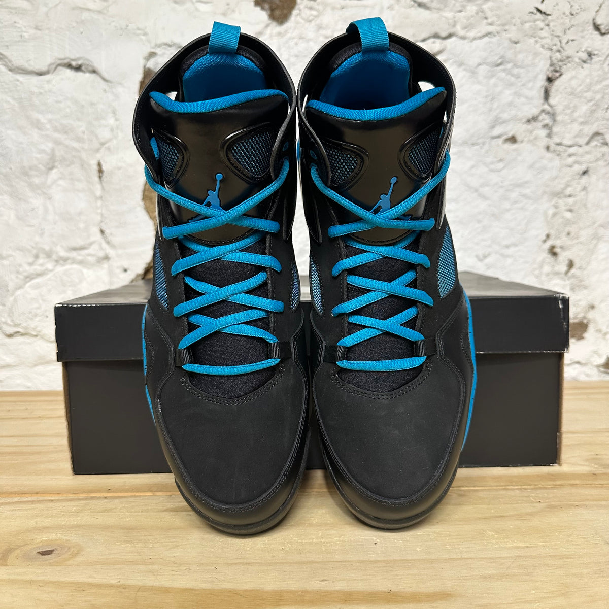 Jordan Flight Club 91 Black Neo Turquoise Sz 10.5 DS
