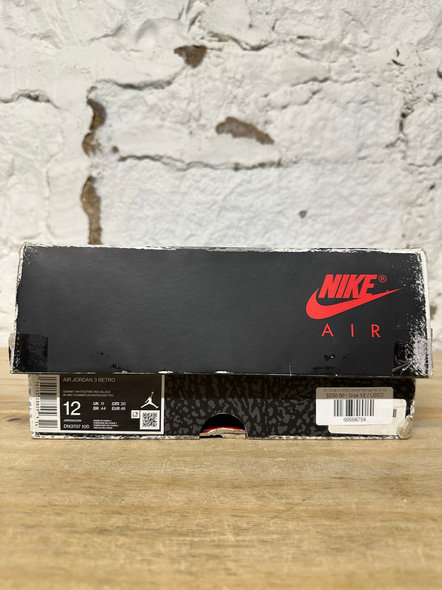 Air Jordan 3 White Cement Reimagined Sz 12