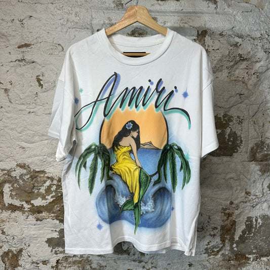 Amiri Mermaid Sunset White T-Shirt Sz S